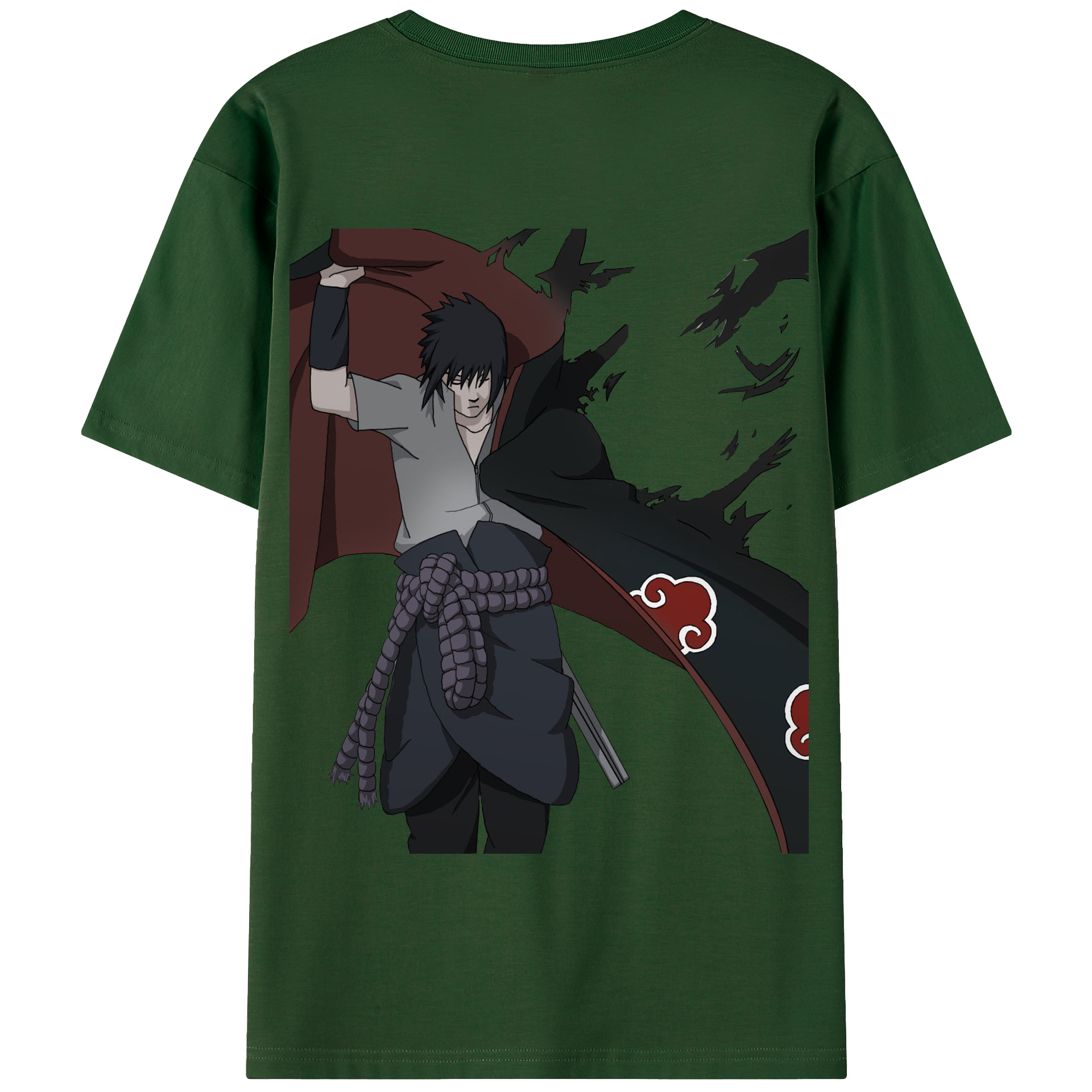 （画像用） NARUTO -ナルト- うちは サスケ Uchiha Sasuke 綿100％半袖Tシャツ（背面プリント）